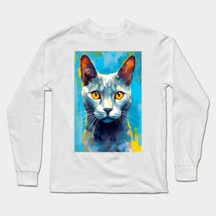 Cat Russian Blue Long Sleeve T-Shirt